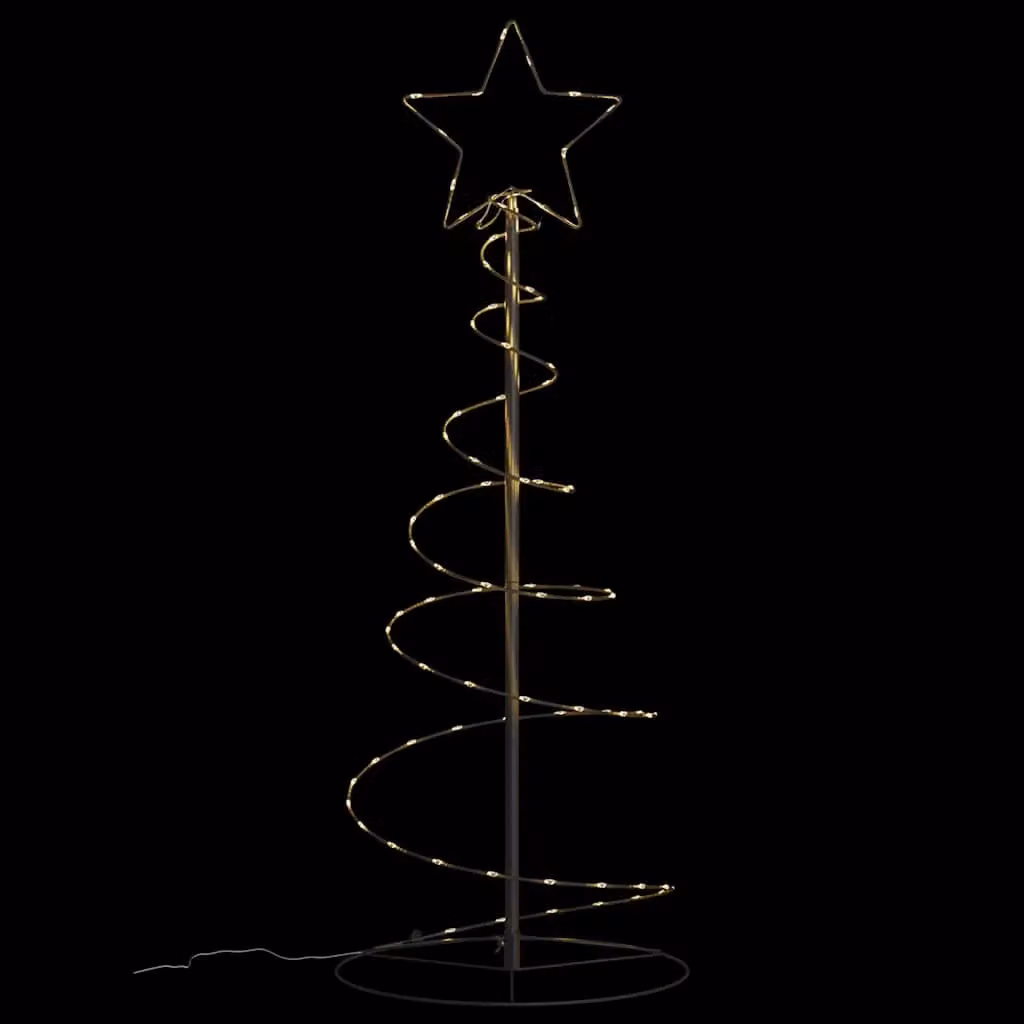 Berkfield Home Christmas Tree Light Cone with 80 Warm White LEDs, Height: 120 cm, Black – 3