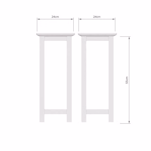 FWStyle Palma White Side Lamp Table with Shelf W/D/H: 24.0 x 24.0 x 55.0 cm – 2