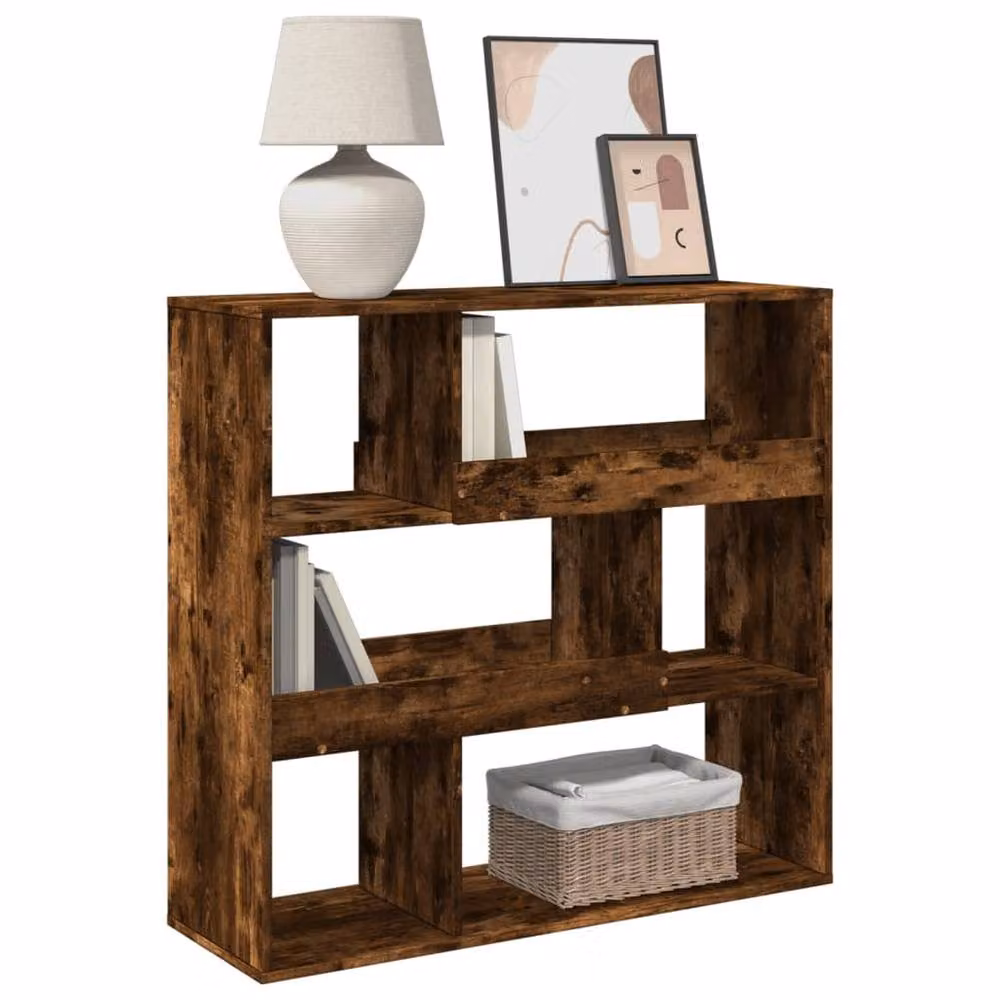 Berkfield Home Smoked Oak Room Divider in Brown, W/D/H: 100 x 33 x 94.5 cm – 3