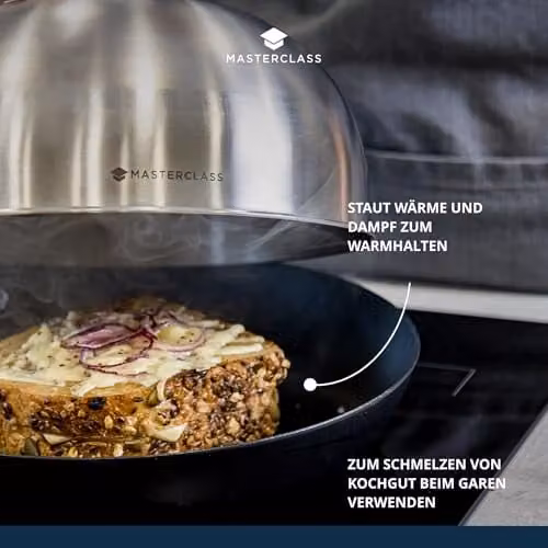 MasterClass Stainless Steel Melting Dome and Burger Steamer in Silver, W/D/H: 22.5 x 12 x 10.5 cm – 5