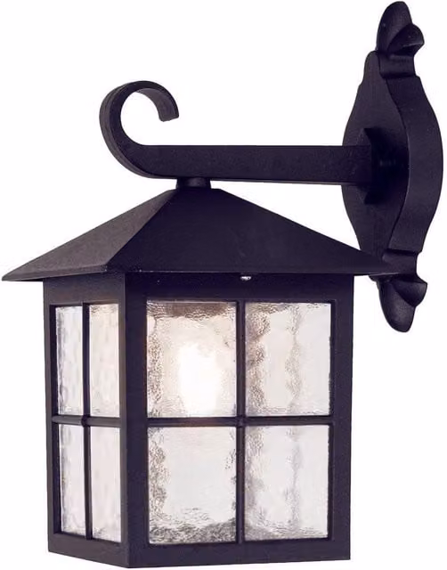 Netlighting Winchester Black Outdoor Wall Lantern Light with IP43 Rating and E27 Socket