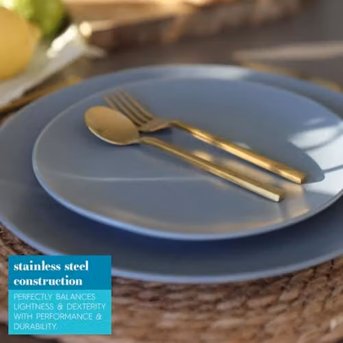Argon Tableware Gold Stainless Steel Cake Forks, Pack of 12, 15cm – 2