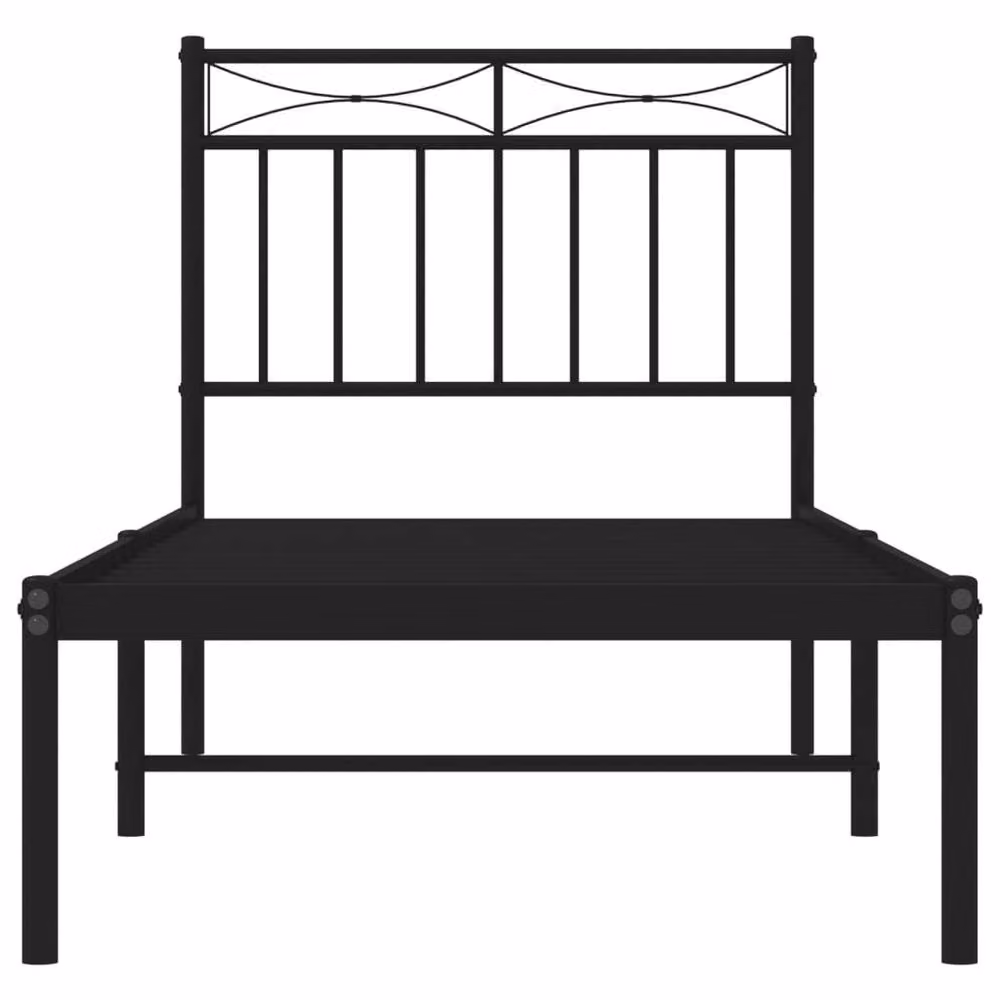 Berkfield Home Metal Bed Frame with Headboard in Black, W/D/H: 80 x 200 cm – 3