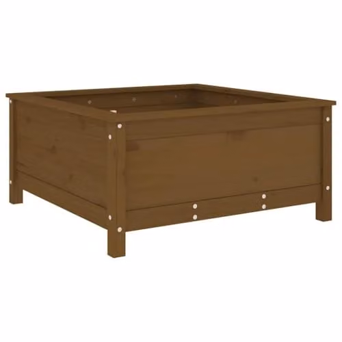 vidaXL Rustic Garden Planter in Honey Brown, Solid Pine Wood, W/D/H: 82.5 x 82.5 x 39 cm