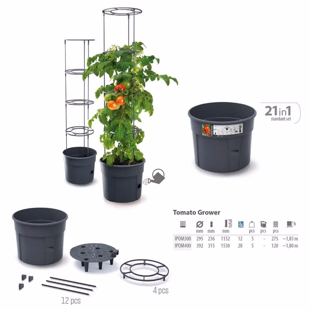 SPETLEK Black Plastic Tomato Grower Tower Column Planter for Vegetables and Flowers, Diameter: 40 cm – 2
