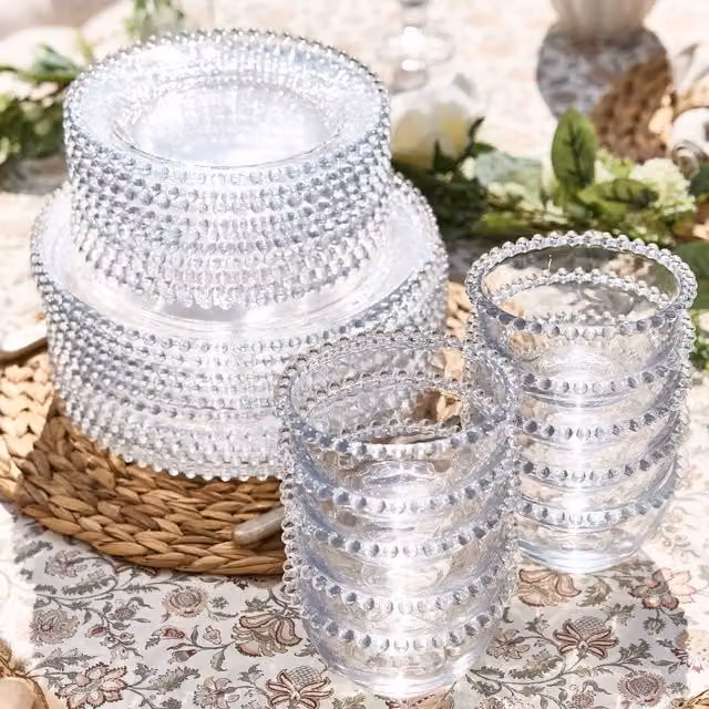 Dibor Bella Perle 30 Piece Glassware Dinner Set in Clear – 1