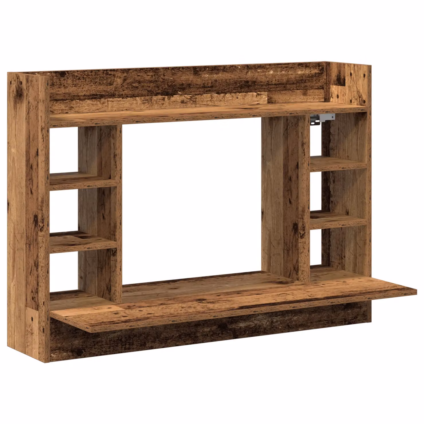 Berkfield Home Wall-Mounted Computer Desk in Brown Old Wood, W/D/H: 105 x 48 x 75 cm – 2