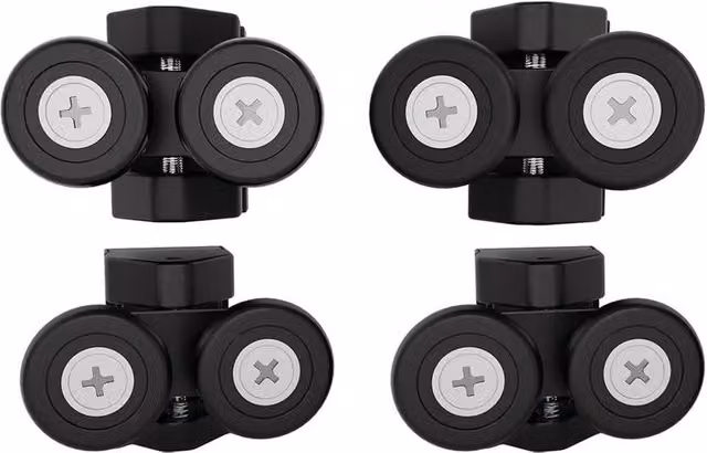 VOGREX 4 Pack Black Shower Door Rollers for Glass Doors, 23mm – 1
