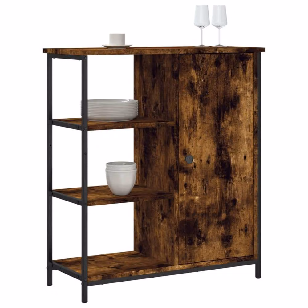 Berkfield Home Smoked Oak Sideboard in Brown, W/D/H: 70 x 30 x 80 cm – 3
