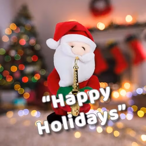 VFM e-Store Musical Santa Christmas Decoration, Red, W: 20 cm, H: 14 cm – 4