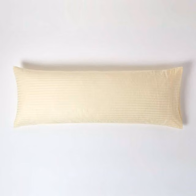 Homescapes Egyptian Cotton Body Pillowcase, 330 Thread Count, Yellow