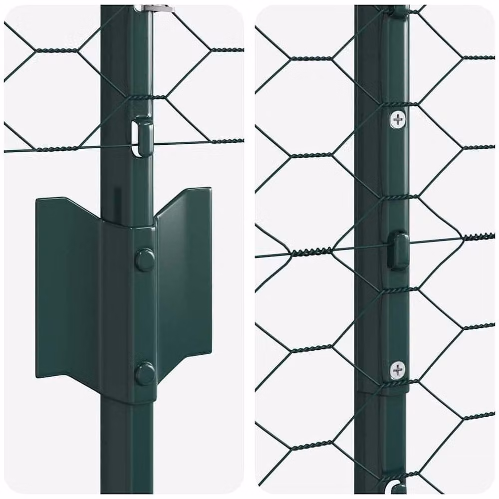 Berkfield Home Green Steel U-Channel Fence Posts, 5 Pack, Height: 160 cm – 2
