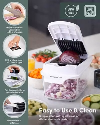 Keplin 11-in-1 Multi-Function Vegetable Chopper with 1.3l Container, White – 4
