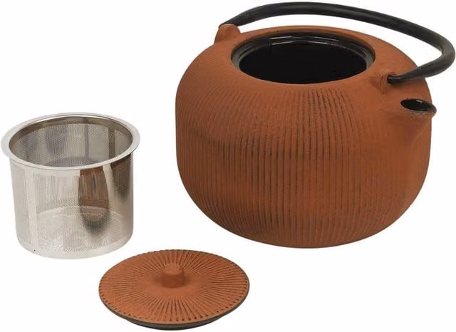 EONLION Brown Cast Iron Authentic Japanese Teapot with Infuser, 1 l