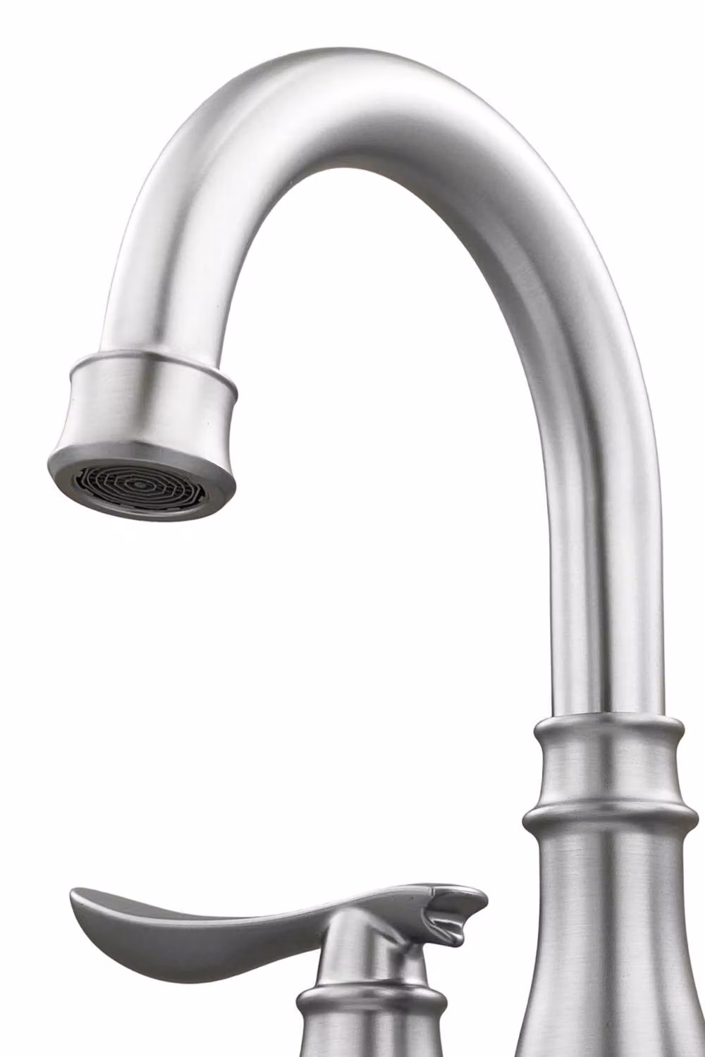 Living and Home Double Handle Ceramic Bathroom Sink Faucet with Swivel Spout and Drainer in Silver – 3