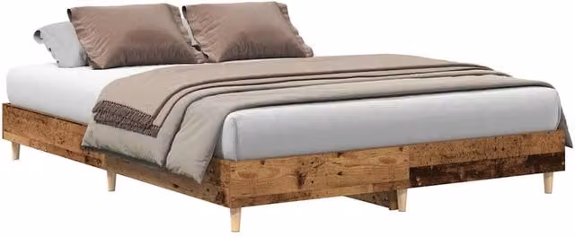 Berkfield Home King Size Bed Frame in Brown Engineered Wood, W/D/H: 150 x 200 cm – 1