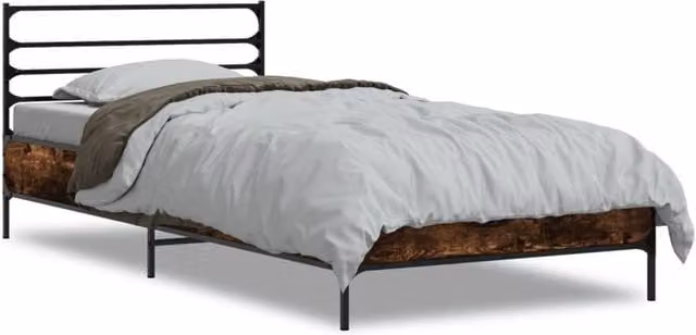 Berkfield Home Smoked Oak Bed Frame in Brown, Small Single, W/D/H: 75 x 190 cm – 1