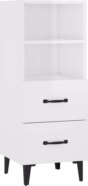 Berkfield Home High Gloss White Sideboard in MDF, W/D/H: 34.5 x 34 x 90 cm – 1