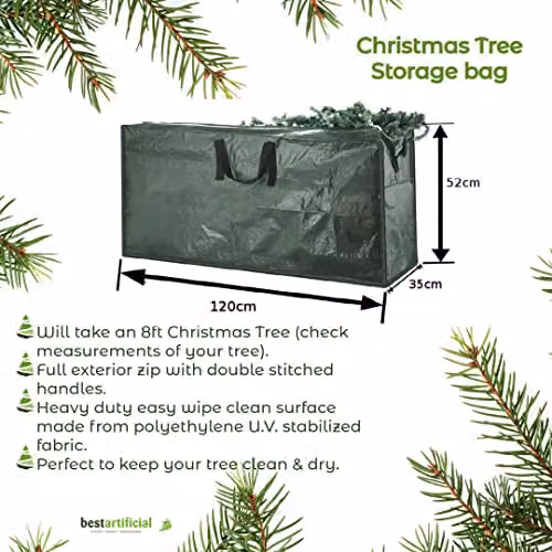 Best Artificial Christmas Tree Storage Bag in Green, W/D/H: 120 x 35 x 52 cm – 2