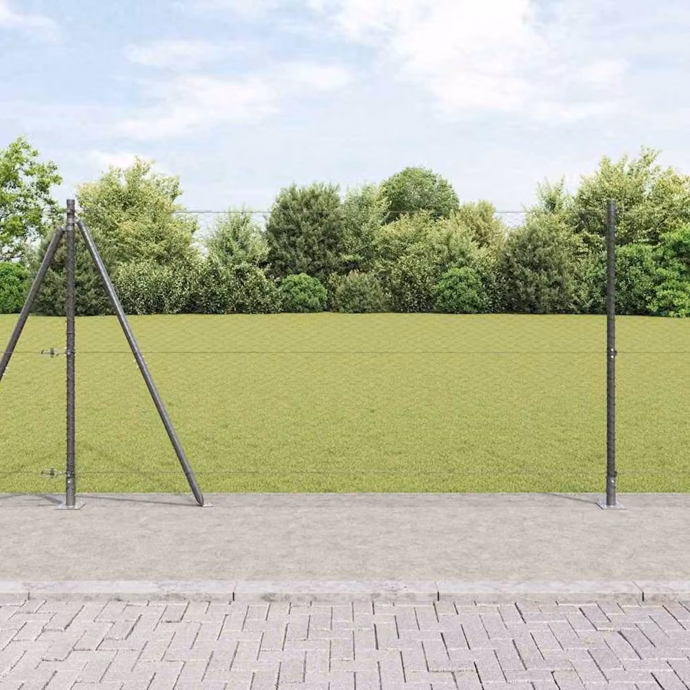 Berkfield Home Hexagon Steel Fence, Grey, H: 1.2 m x W: 10 m – 2