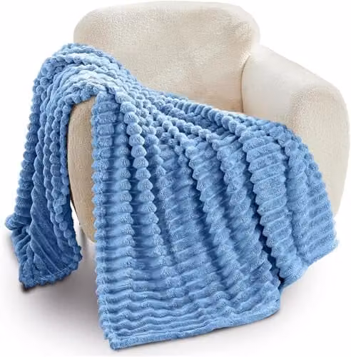 GAVENO CAVAILIA Fluffy Fleece Throw Blanket in Blue, W/D/H: 150 x 200 cm – 1
