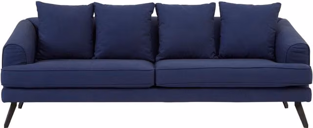 Orsina Mid Century 3 Seater Navy Blue Fabric Sofa – 1