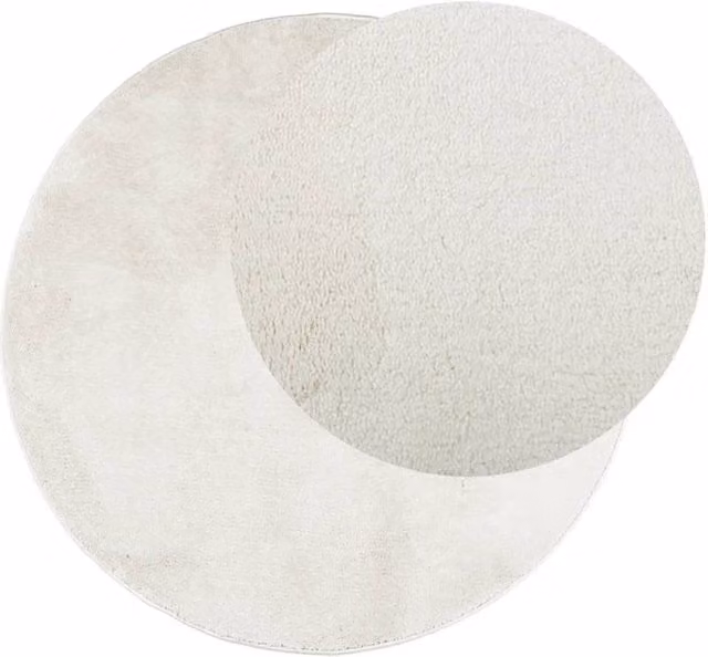 Berkfield Home Oviedo Round Short Pile Rug in Cream and Beige, Diameter: 120 cm
