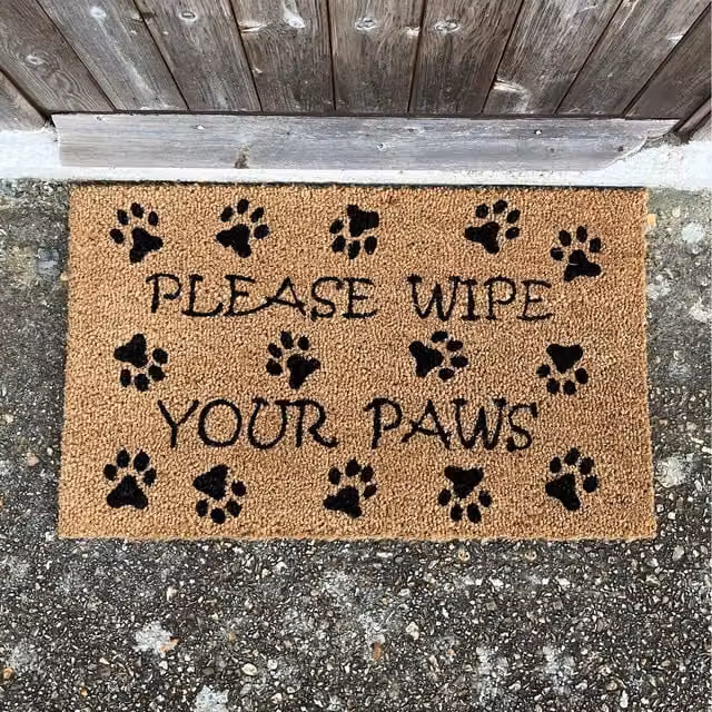 Brown Wipe Your Paws Coir and PVC Rectangular Indoor and Outdoor Non-Slip Weatherproof Doormat