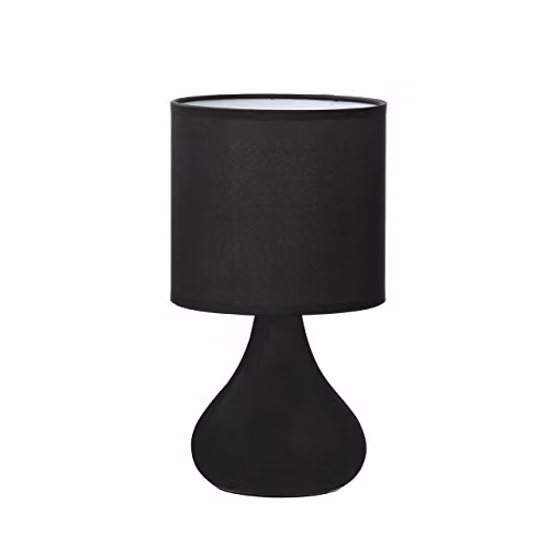 Premier Housewares Bulbus Black Ceramic Table Lamp with Fabric Shade – 2