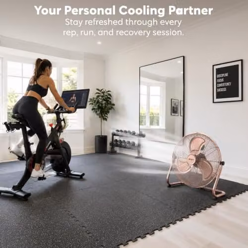 Air Pro Copper Metal Floor Fan with 3 Speed Settings and Adjustable Tilt – 4