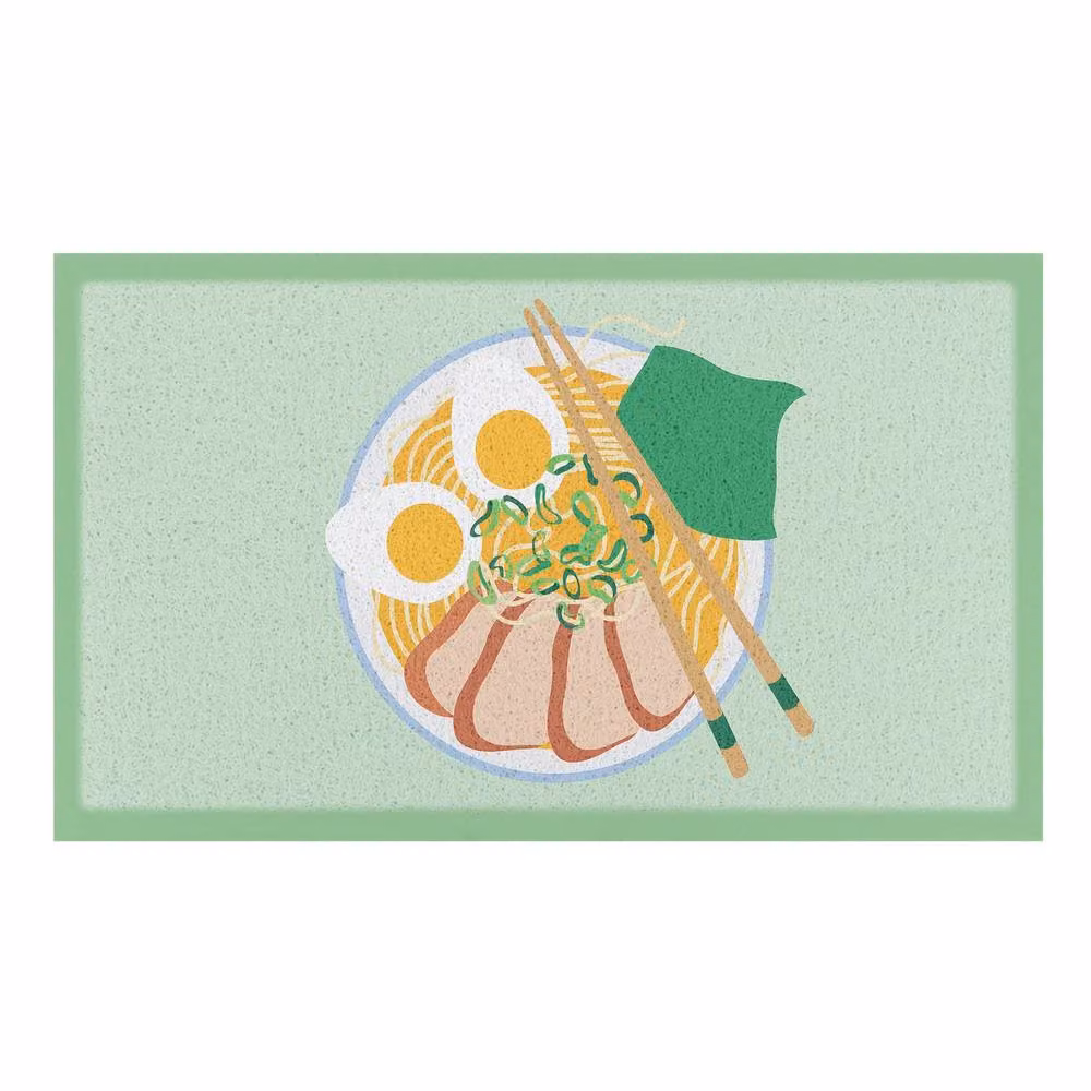 Artsy Mats Ramen Bowl Indoor/Outdoor Doormat in Pale Green, W/D: 70 x 40 cm – 2