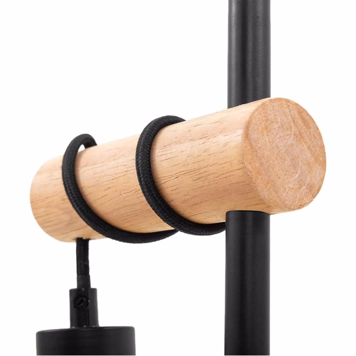 COMELY Retro Table Lamp in Black with Wood and Metal Accents, E27 Socket, 10W Max, Rotary Switch – 4