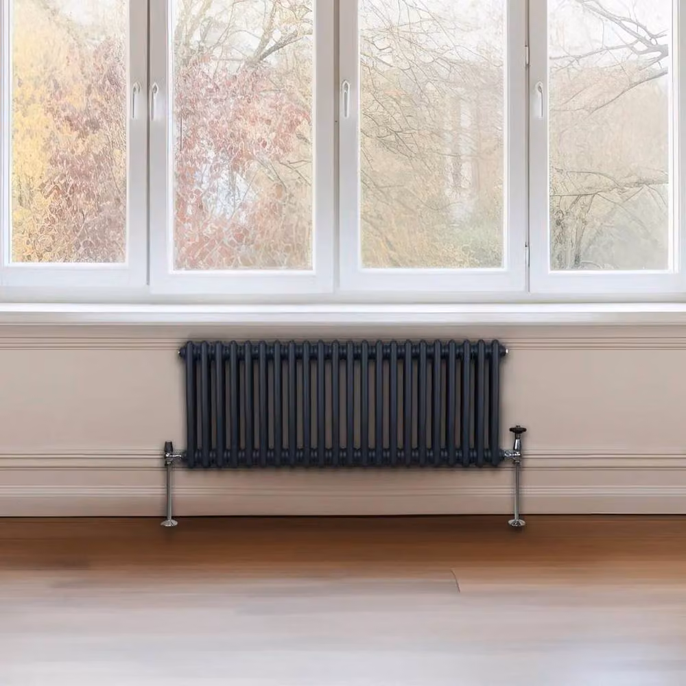 Monstershop Traditional 2 Column Steel Radiator in Anthracite Grey, H 101.2 cm x W 30 cm x D 7 cm – 4