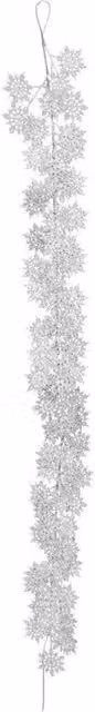 KDMD Silver Glitter Snowflake Christmas Garland, 180 cm