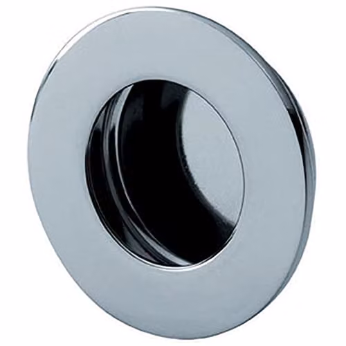 Loops Circular Low Profile Recessed Flush Pull in Bright Stainless Steel, Diameter: 50 mm – 1