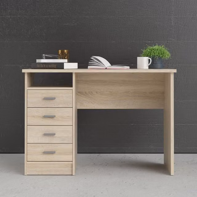 Furniture To Go Function Plus 4-Drawer Writing Desk in Oak