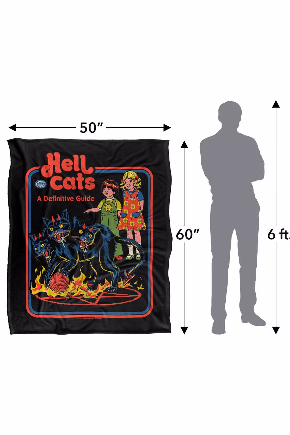 Steven Rhodes Hell Cats Silky Touch Super Soft Fleece Throw Blanket, Multicolour, W/D/H: 91 x 147 cm – 3