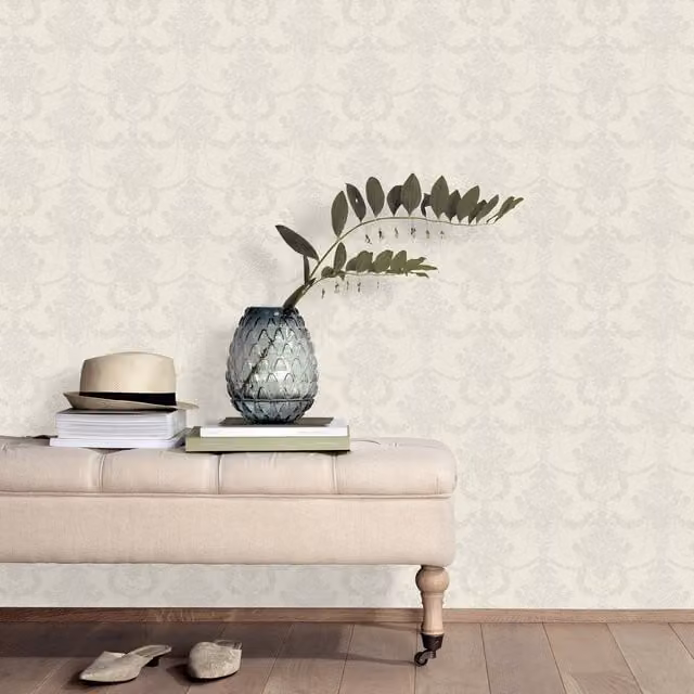 Erismann Classic Floral Abstract Vinyl Wallpaper in Beige