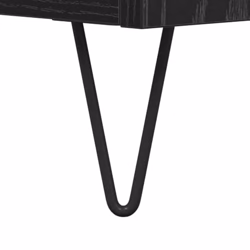 vidaXL Modern Black Highboard with Glass Doors and Internal Shelves, W/D/H: 69.5 x 34 x 90 cm – 3