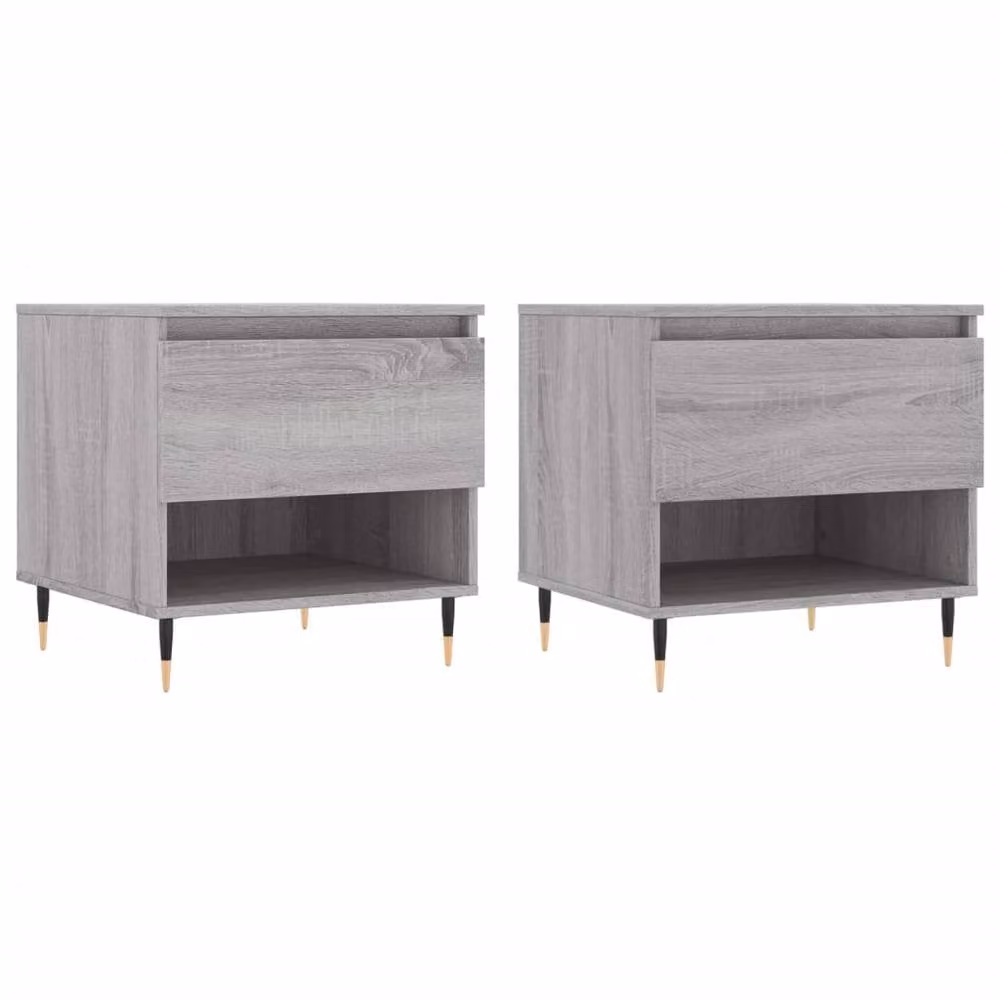 Berkfield Home Modern Nested Coffee Tables, 2 Piece Set, Grey Sonoma, W/D/H: 50 x 46 x 50 cm – 1