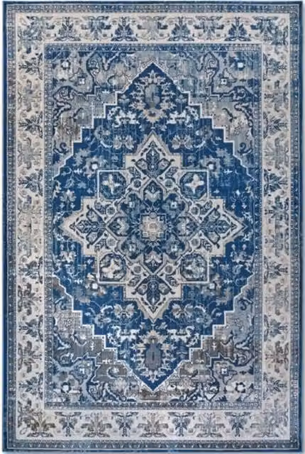 Villeroy & Boch 1869 Jehanne Rug in Blue, Classic Medallion Design, W: 160 cm, L: 235 cm – 1