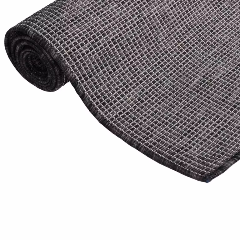 Berkfield Home Grey Outdoor Flatweave Rug, W/D: 80 x 250 cm