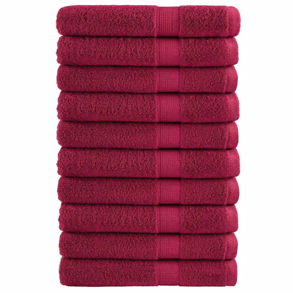 Berkfield Home SOLUND Premium Cotton Terry Towel Set, 10 Pieces, Bordeaux Red, 600gsm, W: 100 cm x L: 200 cm – 2