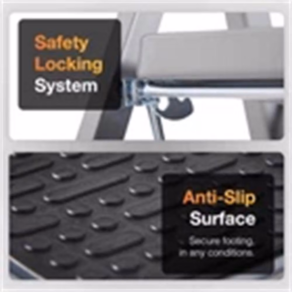 Nordara Step-MasterWorx 2 Step Foldable Steel Ladder in Silver, H: 100 cm, W: 40 cm, D: 40 cm – 4