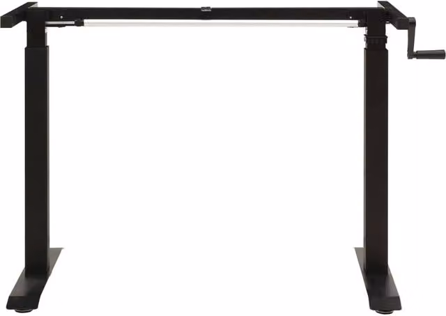 Berkfield Home Manual Height Adjustable Standing Desk Frame with Hand Crank, Black