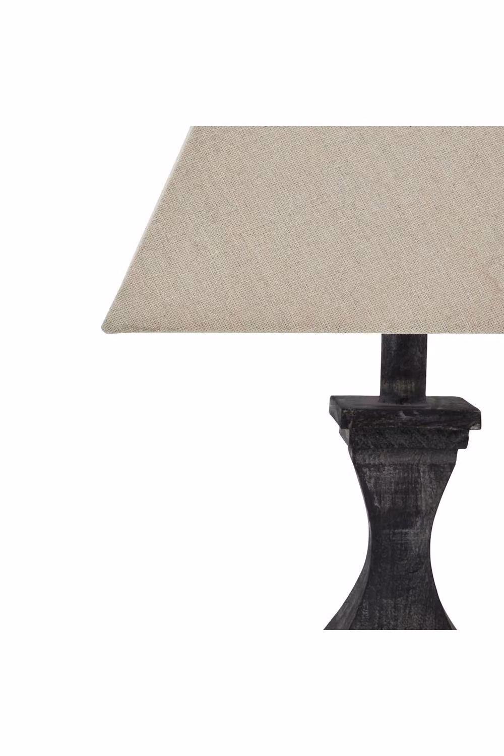 KDMD Incia Fluted Wooden Table Lamp with Beige Fabric Shade in Brown – 2