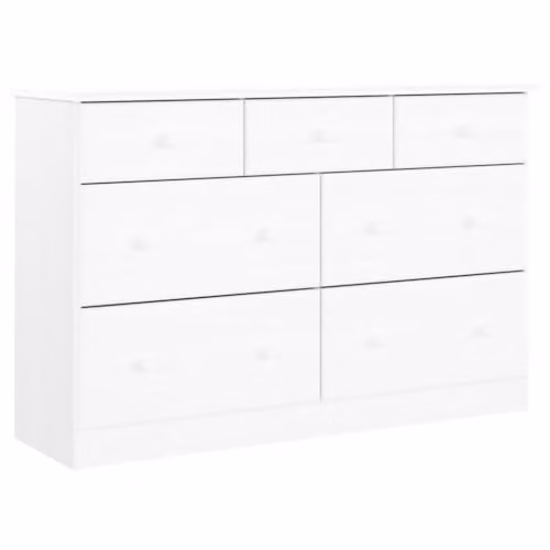 vidaXL ALTA Solid Pine Wood Chest of Drawers in White – 1