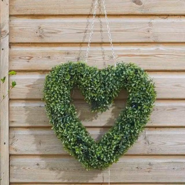 Marco Paul Large Artificial Green Heart Wreath