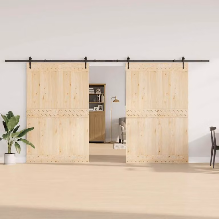 Berkfield Home Sliding Door Hardware Kit in Black Steel