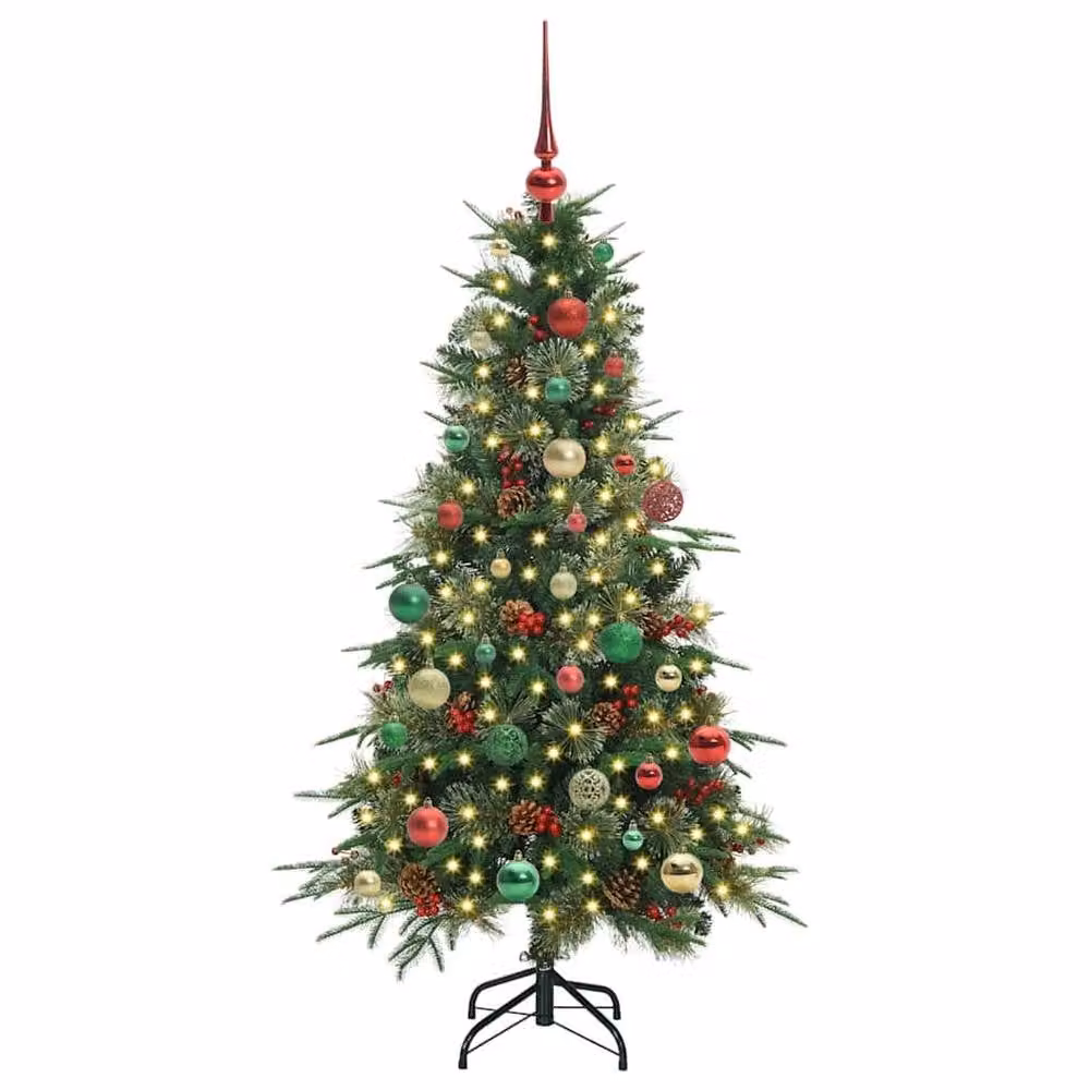 Berkfield Home Green Artificial Hinged Christmas Tree, Height: 150 cm – 3